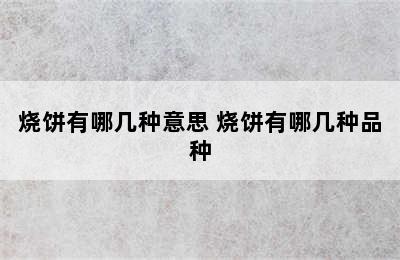 烧饼有哪几种意思 烧饼有哪几种品种